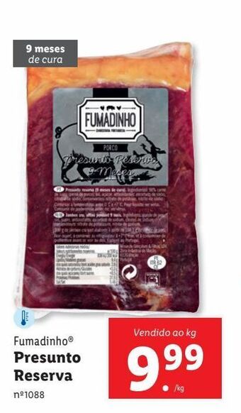 Lidl Presunto fumadinho promoção