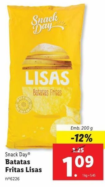 Lidl Batata chips snack day promoção