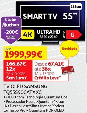 Auchan Tv 55'' led samsung promoção