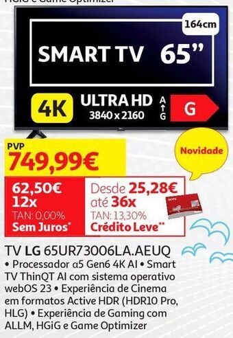 Auchan Tv 65'' led lg promoção