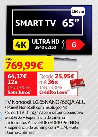 Auchan Tv 65'' led lg promoção