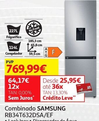 Auchan Frigorífico combinada samsung promoção