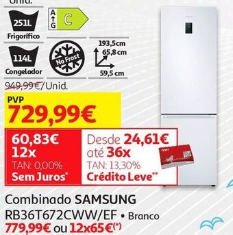 Auchan Frigorífico combinada samsung promoção