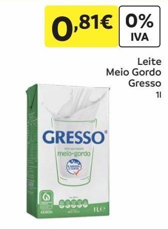 Amanhecer Leite semi desnatado gresso promoção