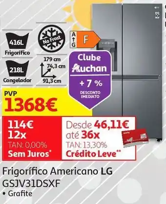 Auchan Frigorífico americano lg promoção
