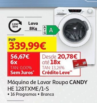 Auchan Máquina lavar roupa candy promoção