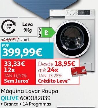 Auchan Máquina lavar roupa qilive promoção
