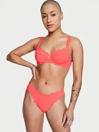 Victorias Secret Scallop full coverage bikini top promoção