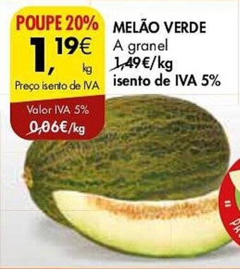 Pingo Doce MELÃO VERDE a granel promoção