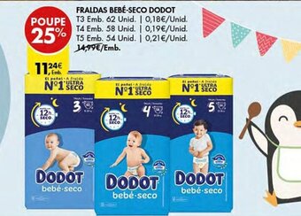 Pingo Doce FRALDAS BEBÉ-SECO DODOT promoção