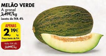 Pingo Doce MELÃO VERDE A granel promoção
