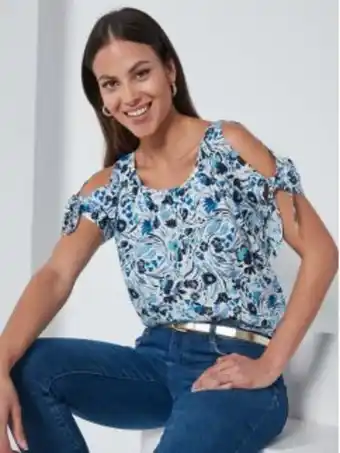Venca Blusa manga curta com ombros a descoberto promoção