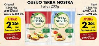 Pingo Doce QUEIJO TERRA NOSTRA Fatias 200g Original promoção