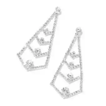 Claire's Silver pyramid chandelier drop earrings promoção