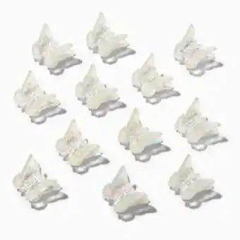 Claire's Iridescent butterfly mini hair claws - 12 pack promoção