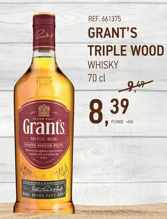 Makro GRANT'S TRIPLE WOOD WHISKY 70 cl promoção