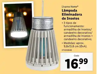 Lidl Livarno HomeⓇ Lâmpada Eliminadora de Insetos promoção