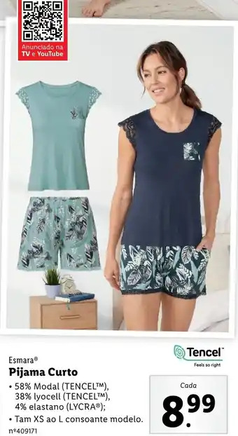 Lidl EsmaraⓇ Pijama Curto promoção