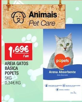 Spar Areia para gato promoção