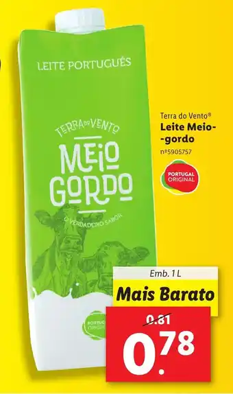Lidl Terra do Vento® Leite Meio- -gordo Emb. 1 L promoção