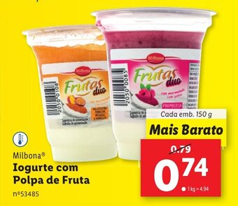 Lidl Milbona® Iogurte com Polpa de Fruta promoção