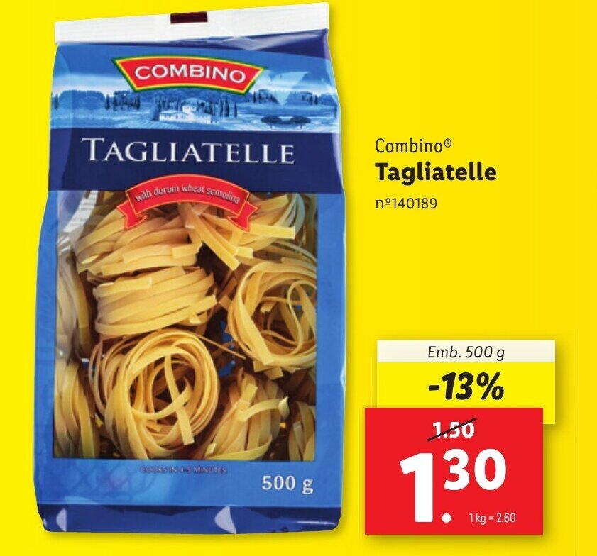 Promoção Combino® Tagliatelle Emb. 500 g em Lidl