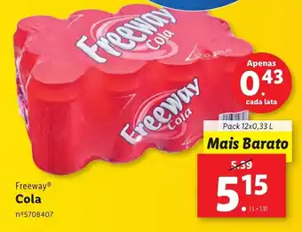 Lidl Freeway® Cola Pack 12x0,33 L promoção