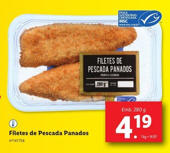 Lidl Filetes de Pescada Panados Emb. 280 g promoção