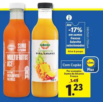 Lidl Sumo de Ananás Fresco promoção