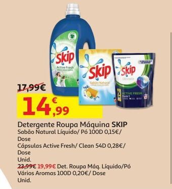 Auchan Detergente roupa máquina liquído skip promoção