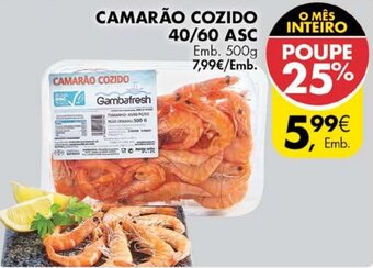 Pingo Doce Camarão Cozido 40/60 ASC 500g promoção