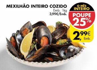Pingo Doce Mexilhão Inteiro Cozido 1kg promoção