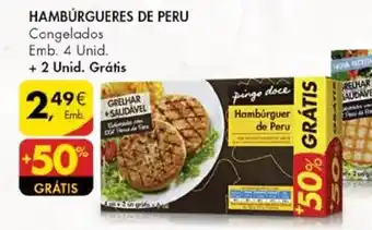 Pingo Doce Hambúrgueres de Peru 4 Unid Grátis promoção