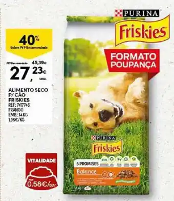 Continente ALIMENTO SECO P/CÃO FRISKIES REF:7417746 FRANGO EMB: 14 KG promoção