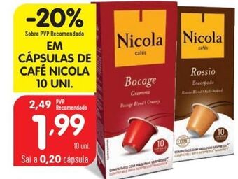Minipreço Cápsulas de café nicola promoção