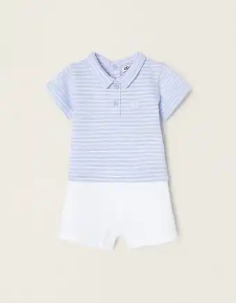 Zippy Macacão combinado às riscas para recém-nascido, branco/azul promoção