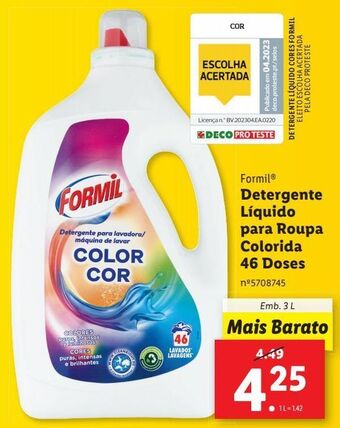 Lidl Detergente líquido formil promoção