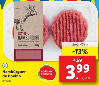 Lidl Hambúrguer bovino promoção