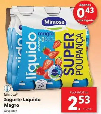 Lidl Iogurte para beber mimosa promoção