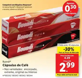 Cápsulas de café buondi