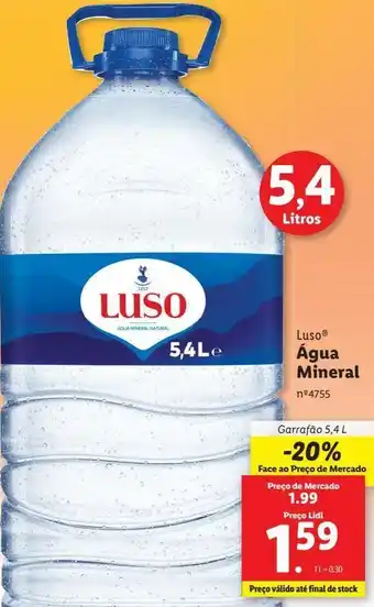 Lidl Água luso promoção