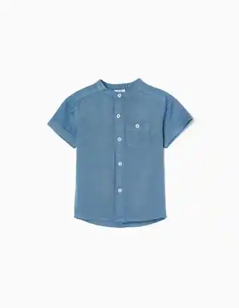 Zippy Camisa de manga curta com gola mao para bebé menino, azul promoção