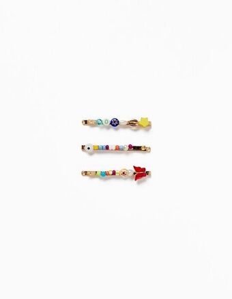Zippy Pack 3 ganchos com missangas para bebé e menina, multicolor promoção