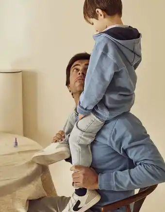 Sweat de algodão com capuz para menino 'you&me', azul