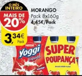 Pingo Doce Yoggi Iogurte Líquido Morango 8x160g promoção