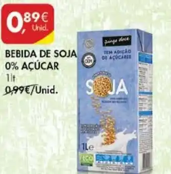 Pingo Doce Leite Pasteurizado Bebida de Soja 0% Açúcar 1lt promoção