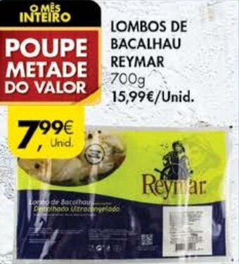 Pingo Doce Lombos de Bacalhau Reymar 700g promoção
