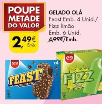 Pingo Doce Gelado Olá 4 Unid/6 Unid promoção