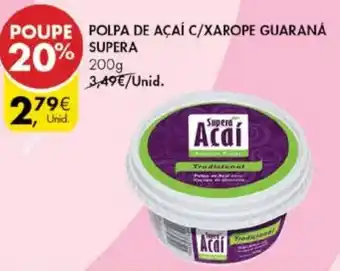 Pingo Doce Polpa de Açaí C/Xarope Guaraná Supera 200g promoção