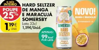 Pingo Doce Hard Seltzer de Manga E Maracujá Somersby 33cl promoção